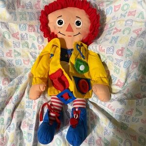 Vintage 1991 playskool dress me raggedy Ann doll learn to tie button and snap